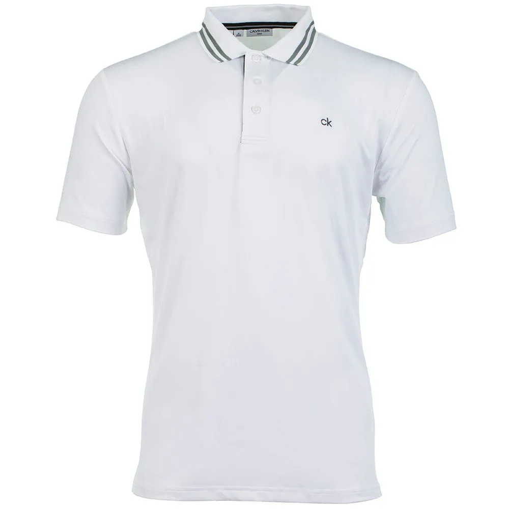 Step into the Beat Walk with Power Calvin Klein Madison Tech Polo Shirt - White
