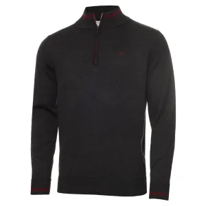 Calvin Klein Monaco Sweater - Charcoal Marl/Red Christmas Day Sale