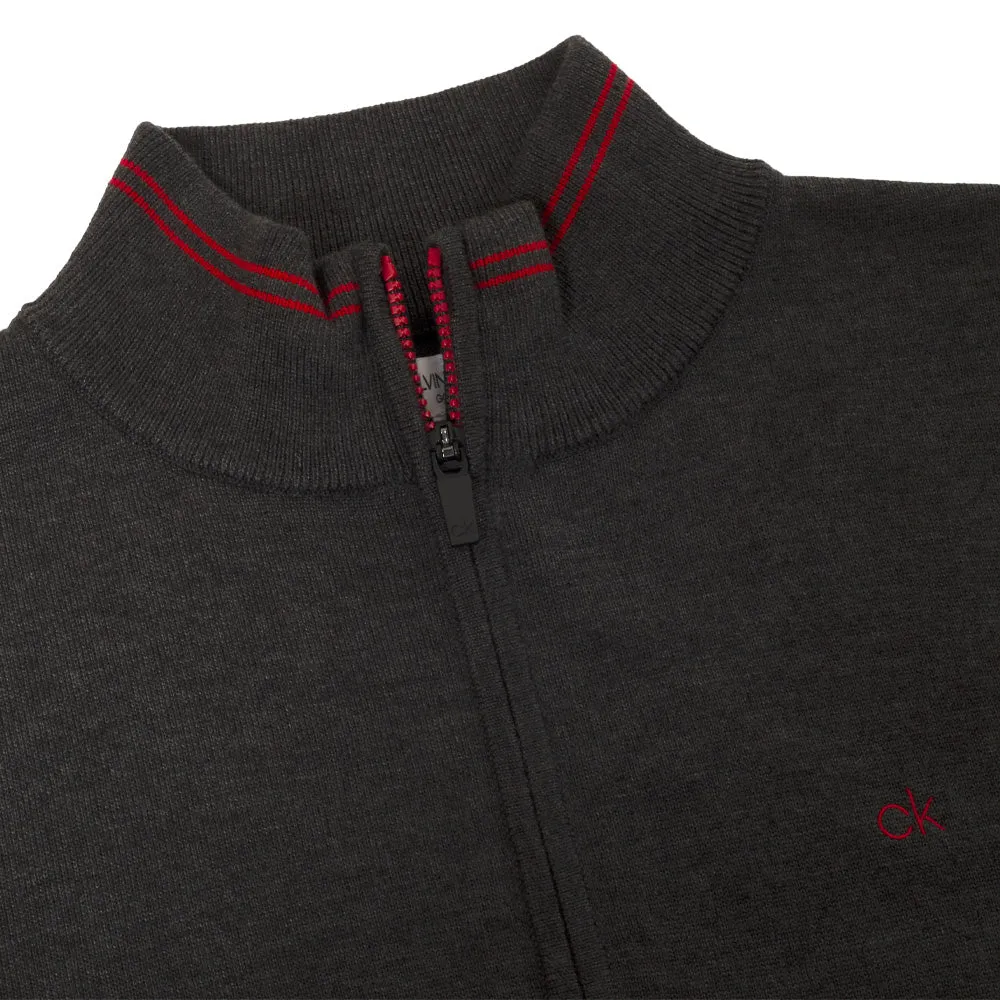No Limits, Just Style Calvin Klein Monaco Sweater - Charcoal Marl/Red