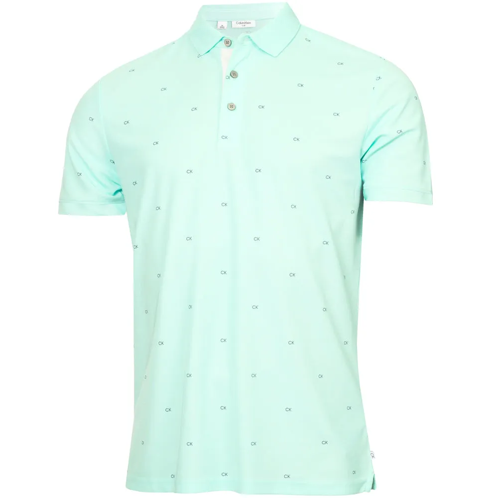 Push Beyond Limits Calvin Klein Monogram Polo Shirt - Aqua