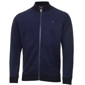 Unleash Your Power Great Value Calvin Klein Ottoman Full Zip Lined Sweater - Navy