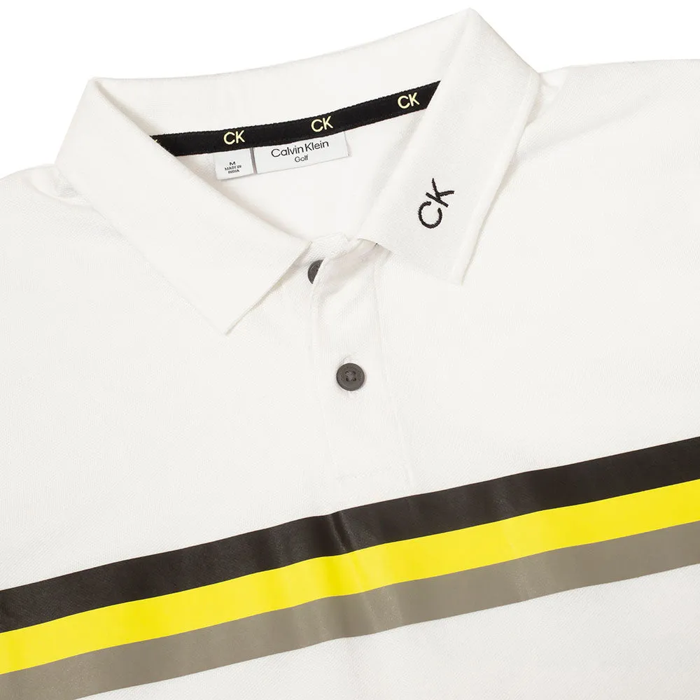 Break Boundaries Calvin Klein Parker Polo Shirt - White/Acid Yellow