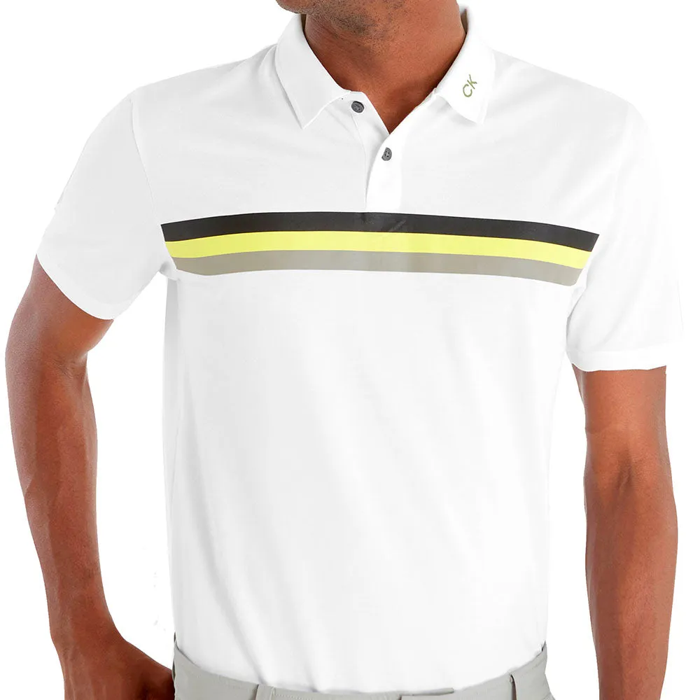 Christmas Eve Sale Step Into Strength Calvin Klein Parker Polo Shirt - White/Acid Yellow
