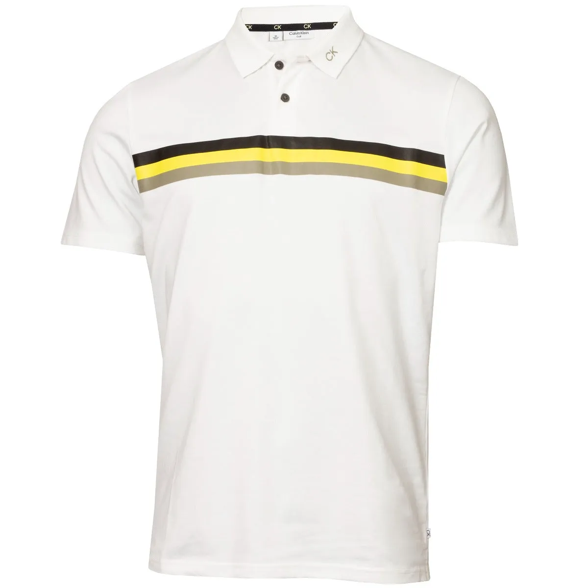 President's Day Sale Christmas Day Sale Calvin Klein Parker Polo Shirt - White/Acid Yellow