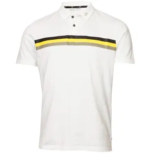 President's Day Sale Christmas Day Sale Calvin Klein Parker Polo Shirt - White/Acid Yellow