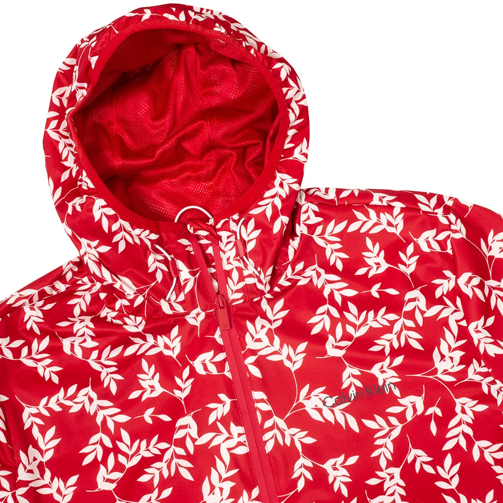 Born to Stand Out Calvin Klein Printed Windbreaker Jacket - Red/White