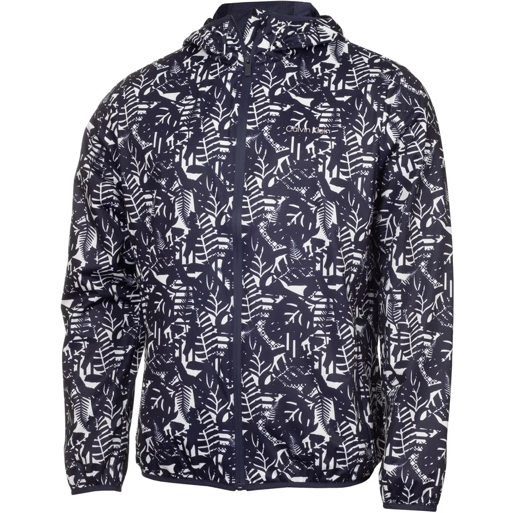 Calvin Klein Printed Windbreaker Jacket - White/Evening Blue Black Friday Exclusive Redefine Classic