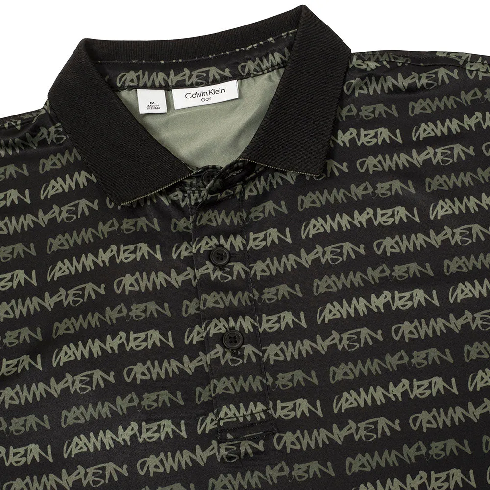 Calvin Klein Signature Polo Shirt - Black/Cameo Green Walk Loud Never Just Walk
