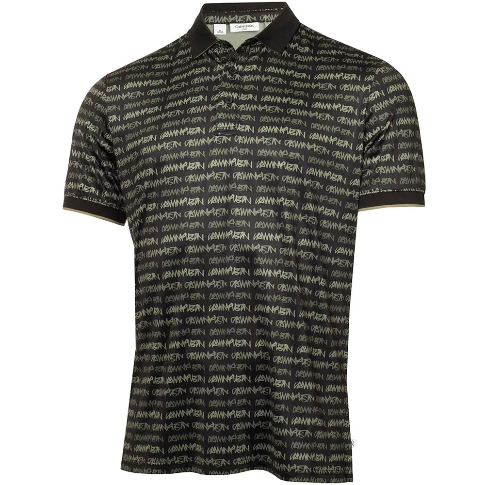 Winter Sale Calvin Klein Signature Polo Shirt - Black/Cameo Green