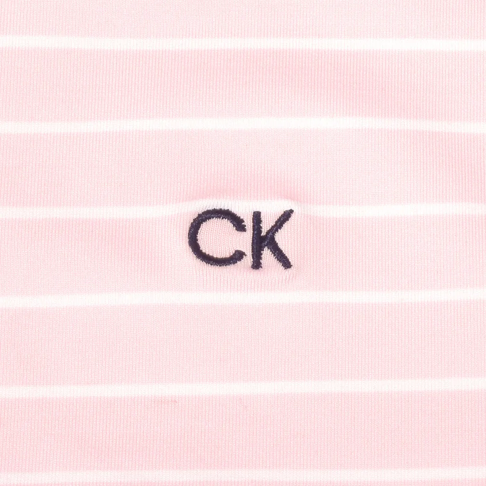 Calvin Klein Silverstone Polo Shirt - Pink/White Black Friday Exclusive