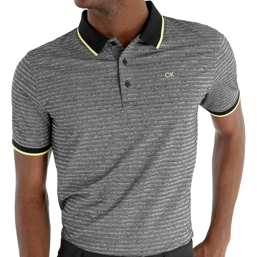 Step Out Boldly Big Savings Calvin Klein Sudbury Polo Shirt - Black Marl