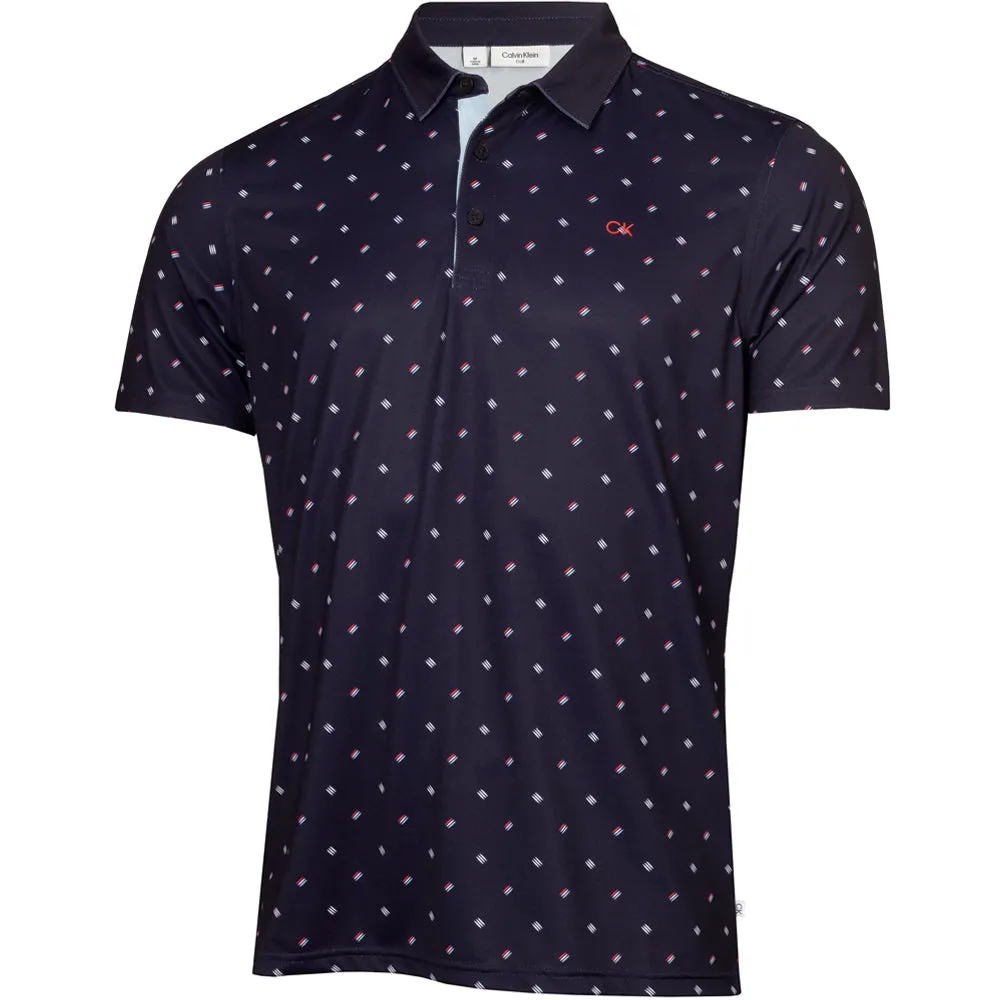 Dare to Lead Made to Turn Heads Calvin Klein Treble Strike Print Polo Shirt - Evening Blue