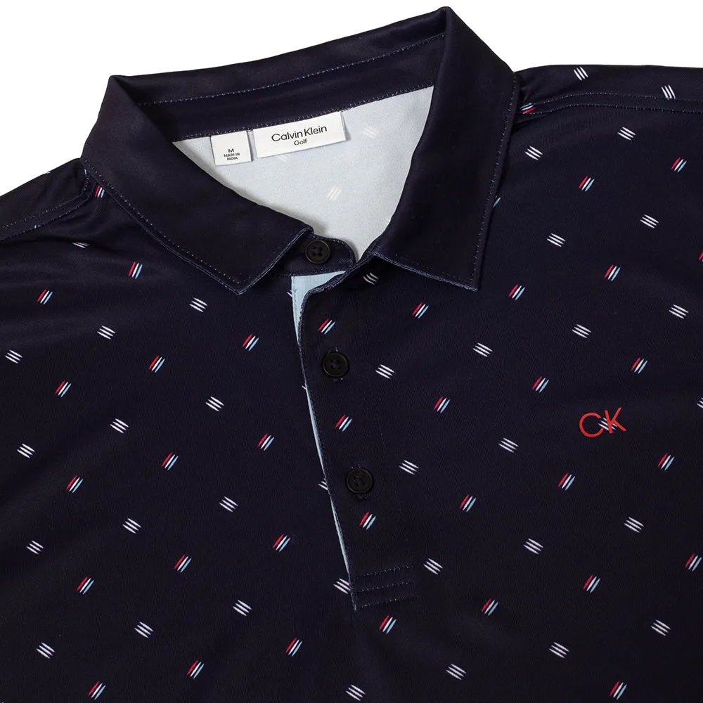 Calvin Klein Treble Strike Print Polo Shirt - Evening Blue Chase What Moves You The Fast Lane Choice