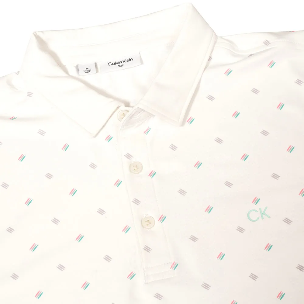 Calvin Klein Treble Strike Print Polo Shirt - White Move Like You Mean It
