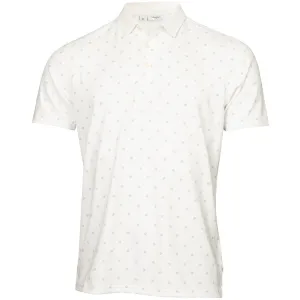 Calvin Klein Treble Strike Print Polo Shirt - White Walk Loud