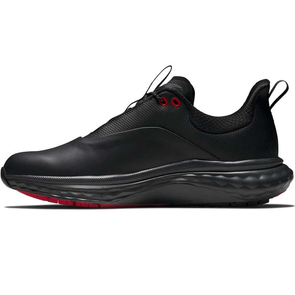 Footjoy Quantum Spikeless Shoes - Black/Grey/Red No Limits, Just Style All Saints' Day Sale