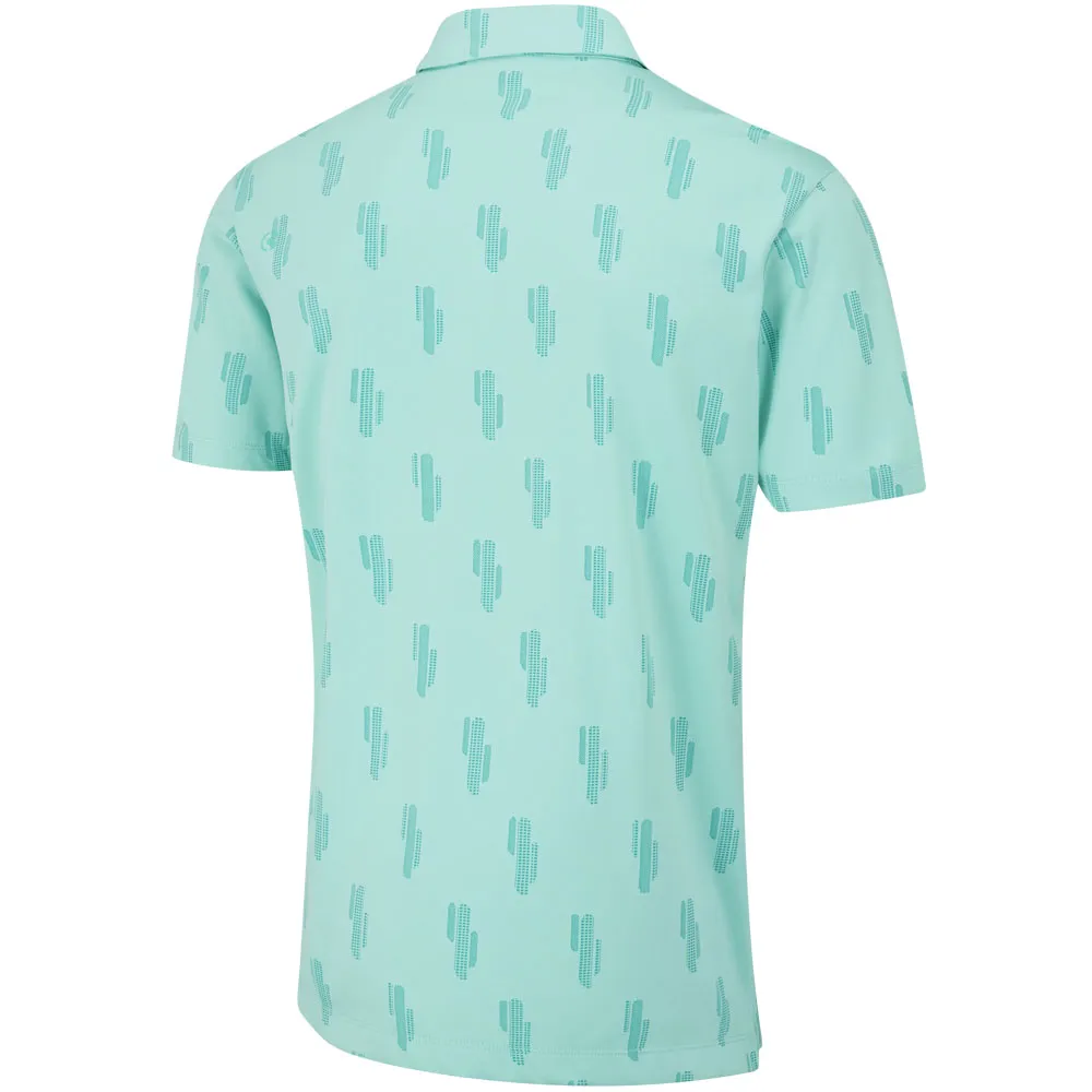 Command Attention Engineered for Speed Ping Arizona Cactus Polo Shirt - Aruba Blue Multi
