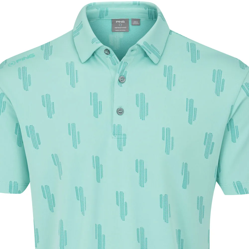 Valentine's Day Sale Ping Arizona Cactus Polo Shirt - Aruba Blue Multi