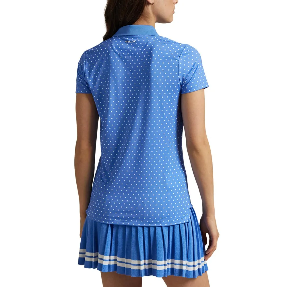 Rlx Ralph Lauren Women'S Printed Airflow Polo Shirt - Summer Blue/Rl Polka Dot Steal