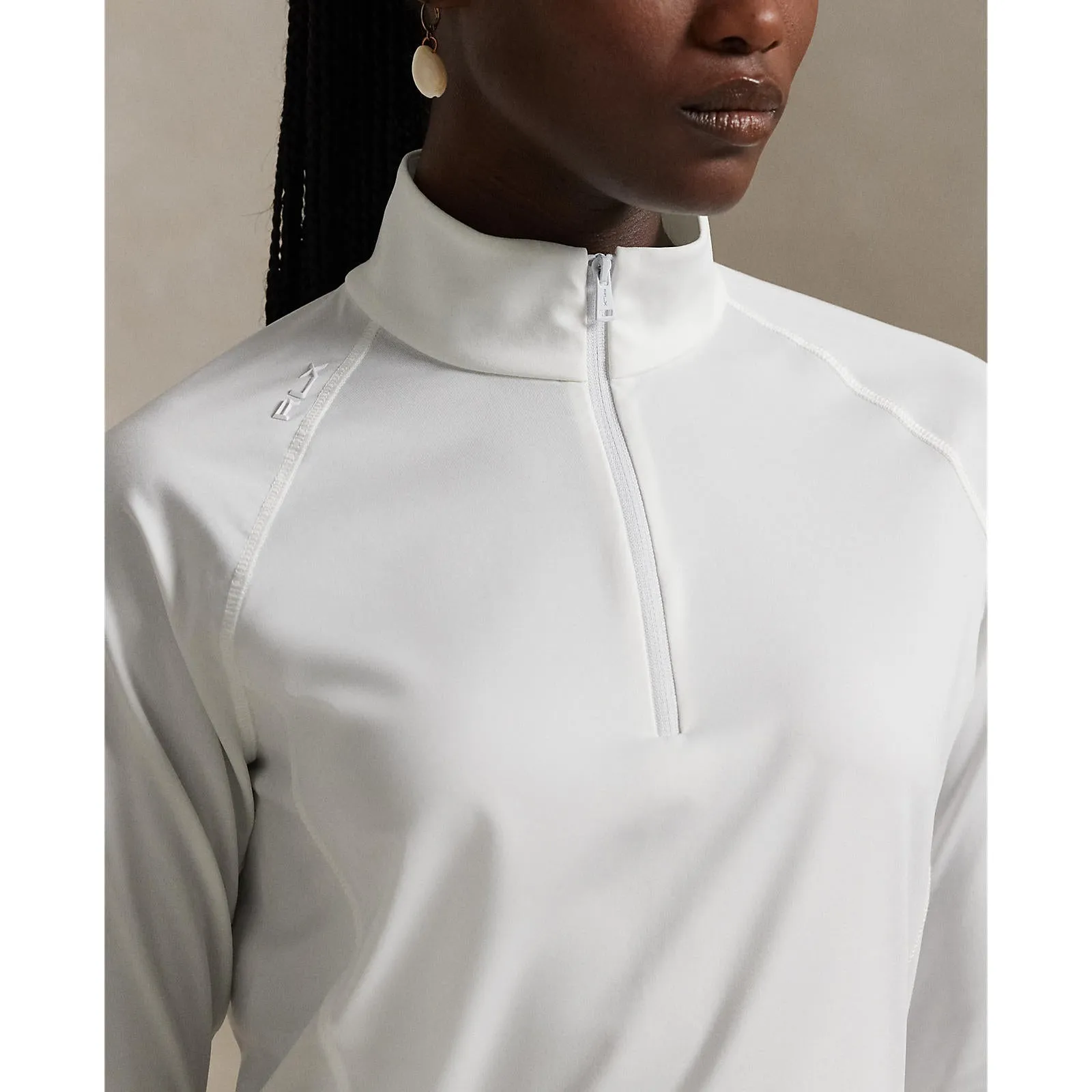 Rlx Ralph Lauren Women'S Stretch Jersey Quarter-Zip Pullover - Ceramic White Built to Perform Affordable
