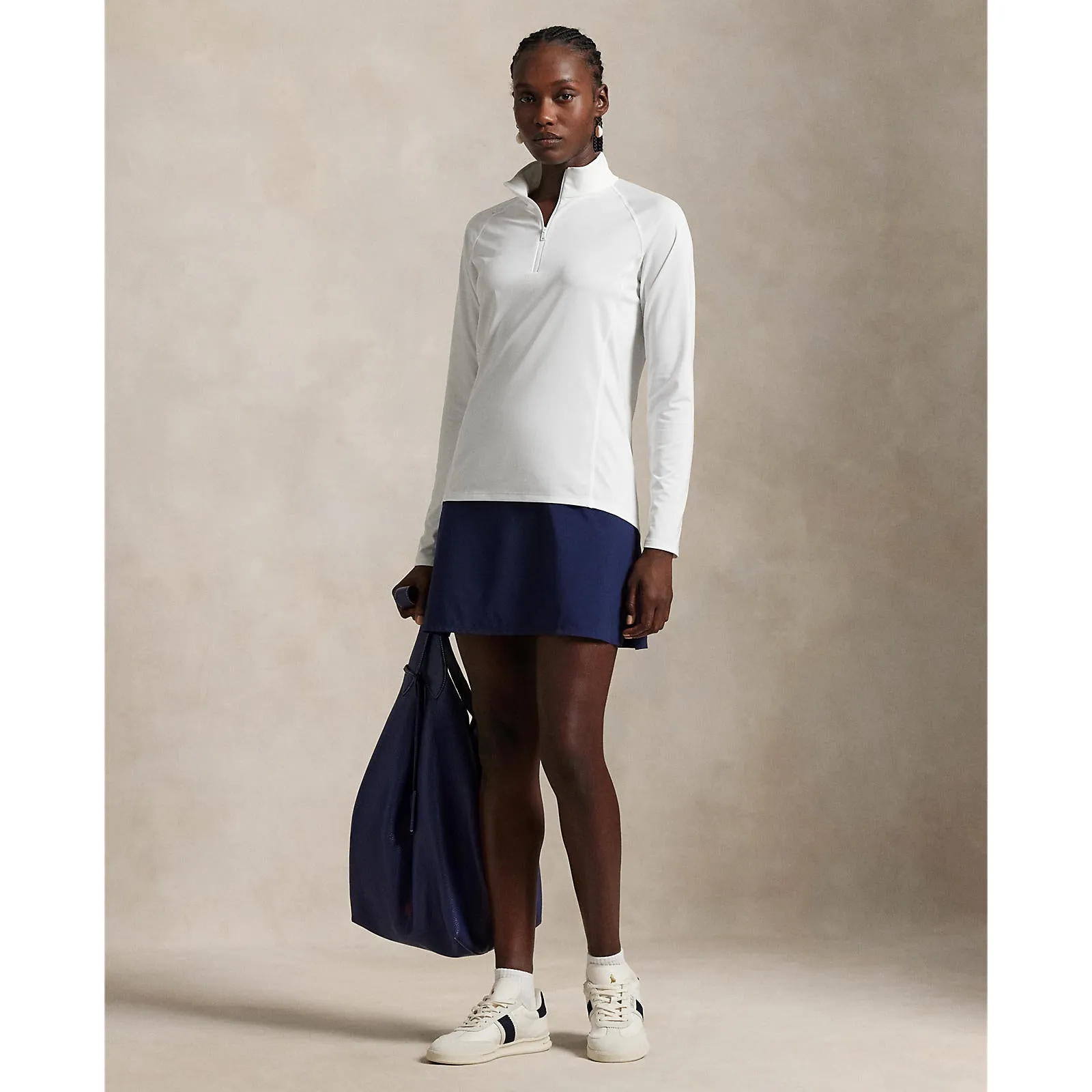 Engineered for Speed Define Your Own Way Rlx Ralph Lauren Women'S Stretch Jersey Quarter-Zip Pullover - Ceramic White