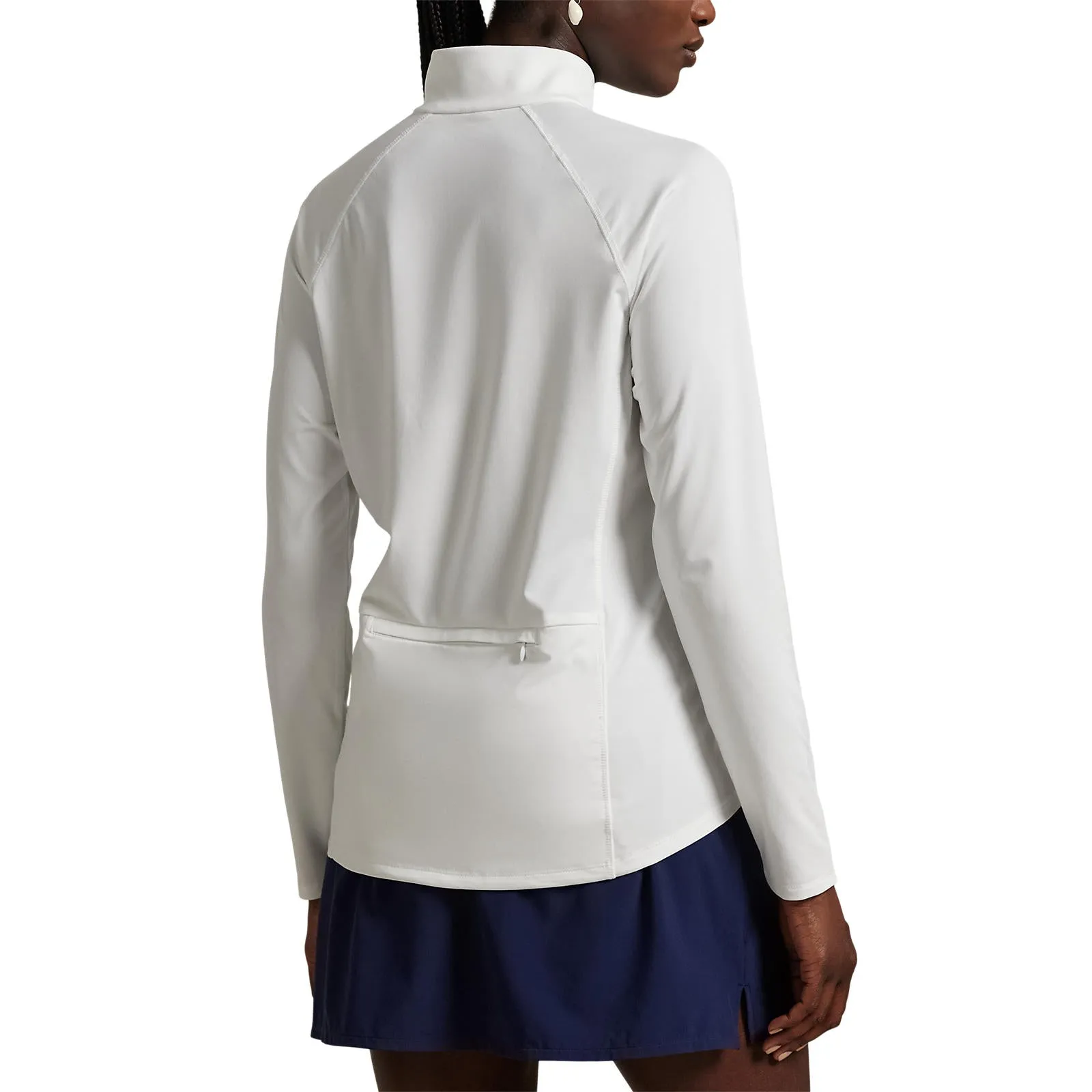 Rlx Ralph Lauren Women'S Stretch Jersey Quarter-Zip Pullover - Ceramic White Confidence Starts Here
