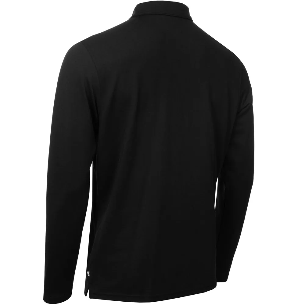 All Eyes on You Easter Sale Calvin Klein Bayard Long Sleeve Polo Shirt - Black