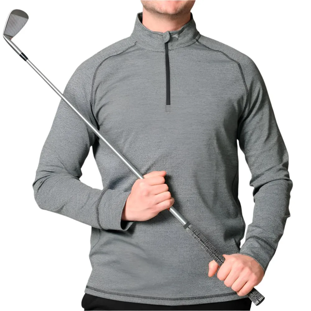 Mizuno Melange 1/4 Zip Pullover - Black Stride with Confidence