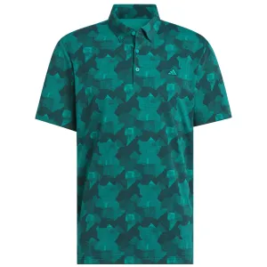 Adidas Go-To Printed Polo Shirt - Pure Teal/Aurora Ivy Rule the Streets Footwear for the Fearless