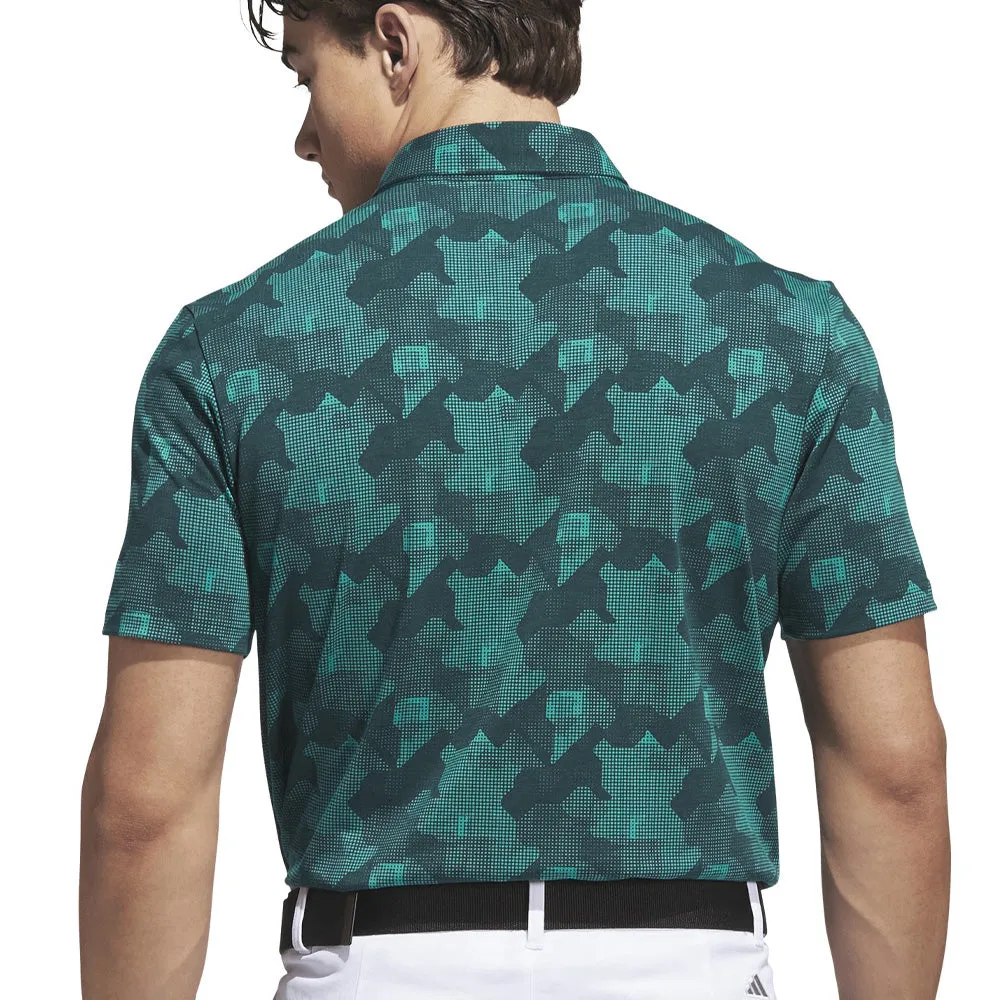 Never Just Walk Adidas Go-To Printed Polo Shirt - Pure Teal/Aurora Ivy