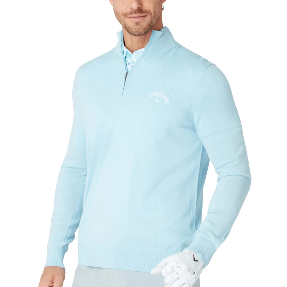 Stride with Confidence Callaway 1/4 Blended Merino Sweater - Arctic Paradise