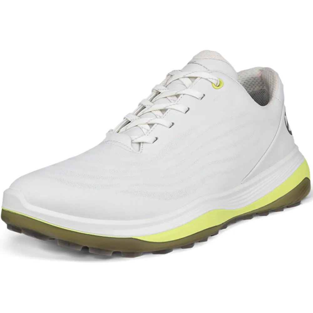 Ecco Golf Lt1 Spikeless Waterproof Shoes - White/Yellow Mother's Day Sale Performance Unleashed