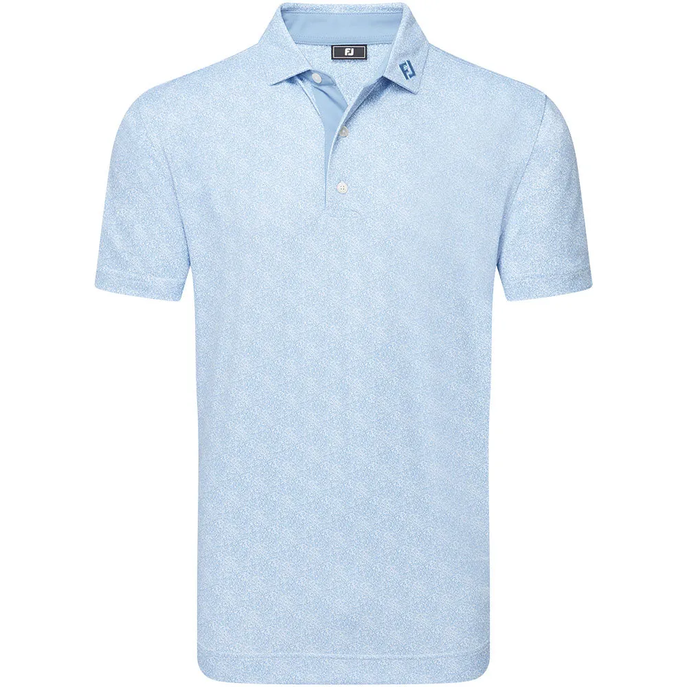 Footjoy Speckle Print Pique Polo Shirt - Blue Jay/White Affordable Loud Looks, Smooth Moves