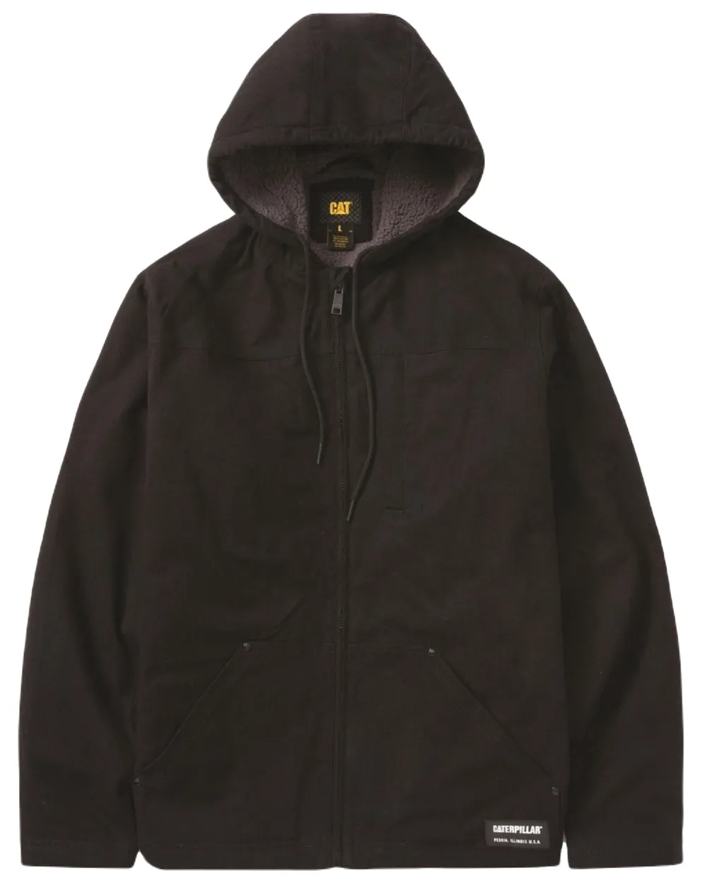 Caterpillar Mens Hooded Sherpa Lined Jacket Men's Jackets and Coats