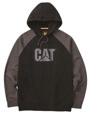 Caterpillar Mens Raglan Hooded Sweatshirt Cotton Crew Sweatshirts