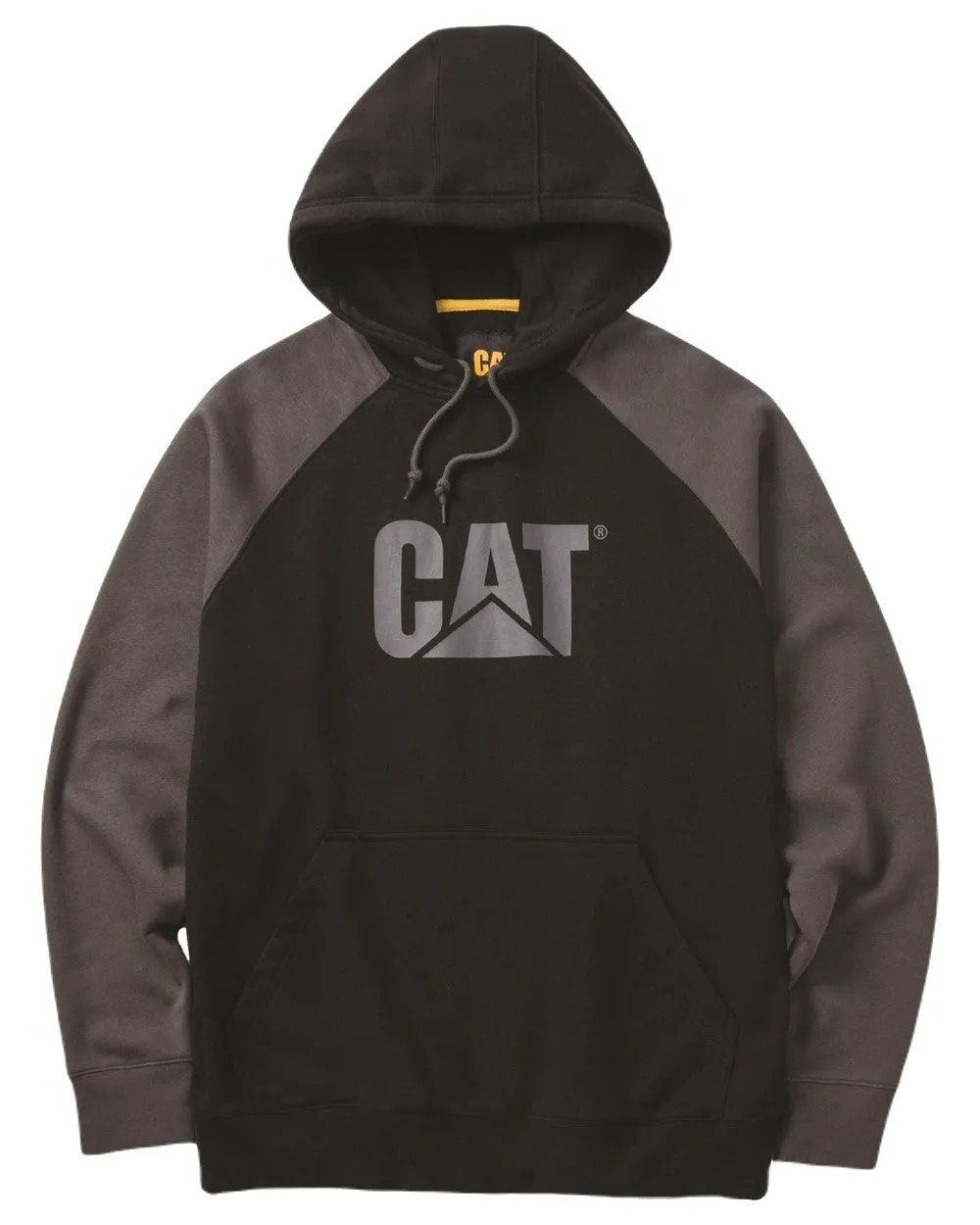Caterpillar Mens Raglan Hooded Sweatshirt Cotton Crew Sweatshirts