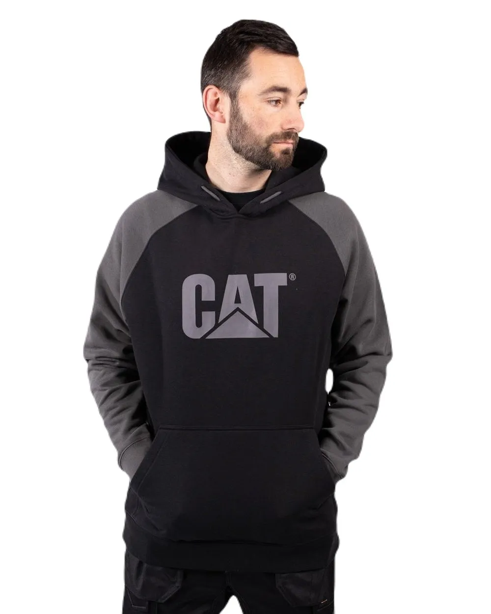 Caterpillar Mens Raglan Hooded Sweatshirt Warm Sweatshirts for Men