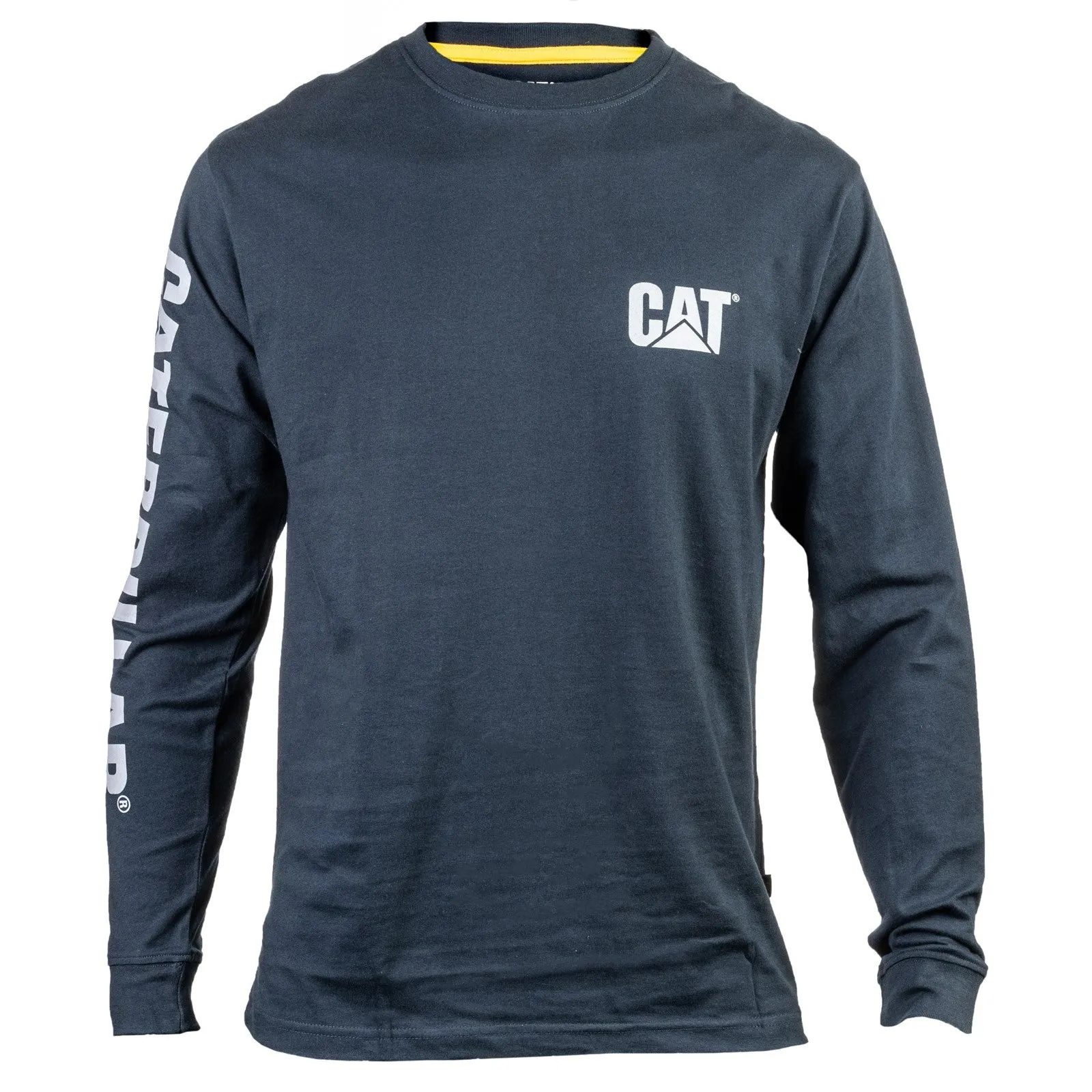 Caterpillar Trademark Banner Long Sleeve T Shirt Cotton Crew Sweatshirts