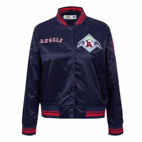 CHAMARRA DE SATN MLB LOS ANGELES ANGELS RETRO CLASSICS PARA MUJER