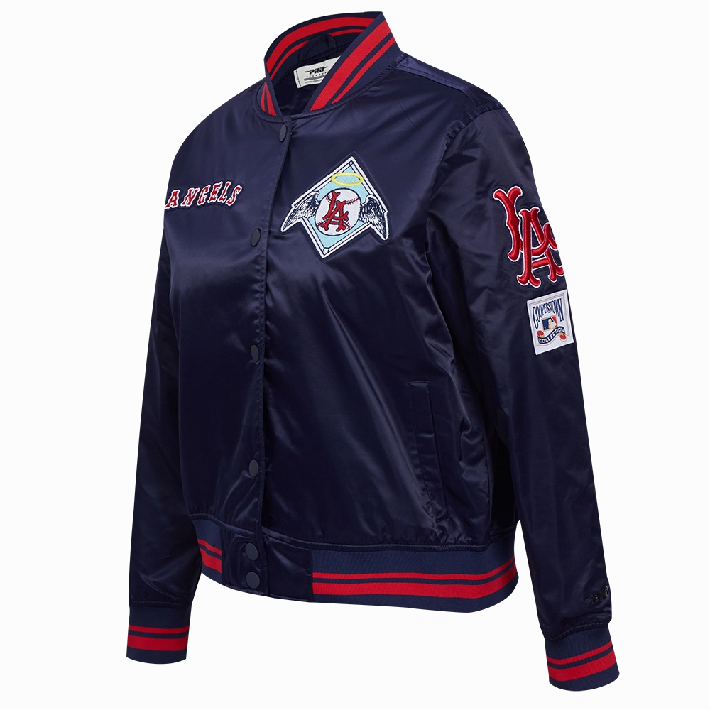 CHAMARRA DE SATN MLB LOS ANGELES ANGELS RETRO CLASSICS PARA MUJER