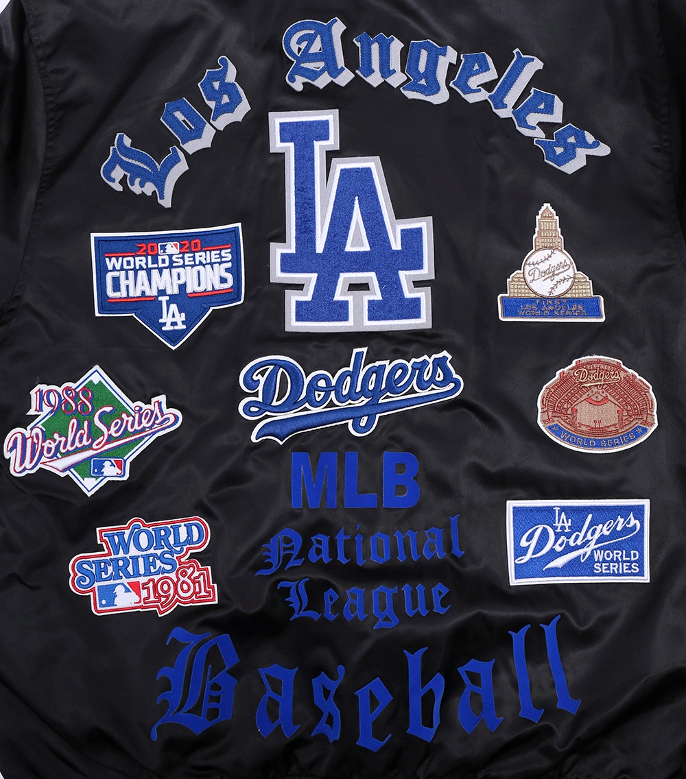 CHAMARRA DE SATN MLB LOS ANGELES DODGERS OLD ENGLISH