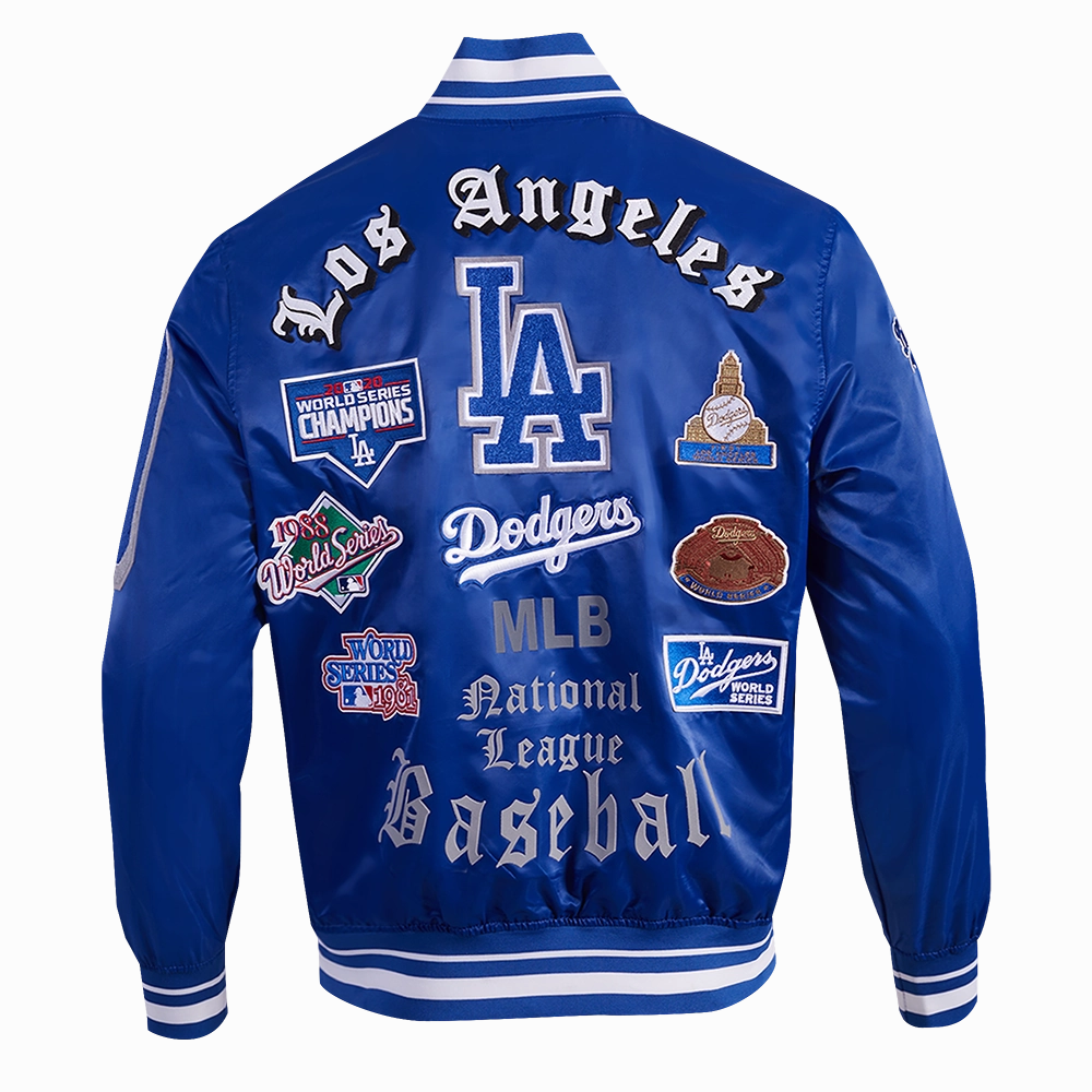 CHAMARRA DE SATN MLB LOS ANGELES DODGERS OLD ENGLISH