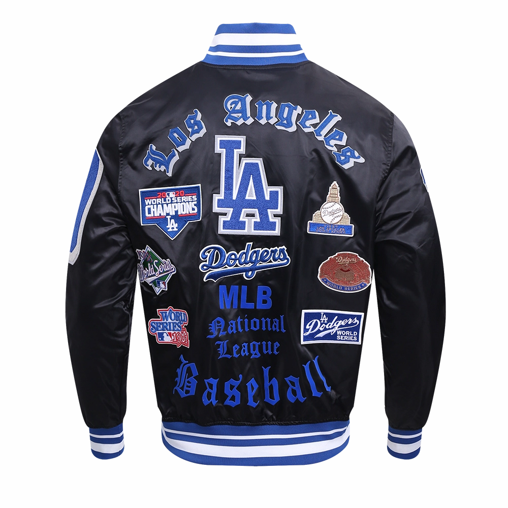 CHAMARRA DE SATN MLB LOS ANGELES DODGERS OLD ENGLISH