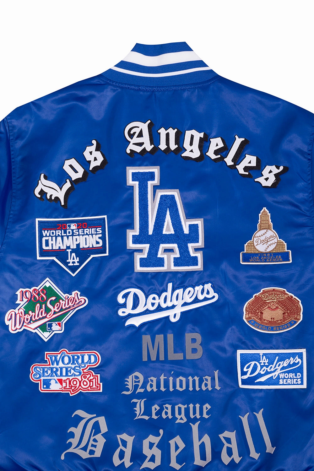 CHAMARRA DE SATN MLB LOS ANGELES DODGERS OLD ENGLISH