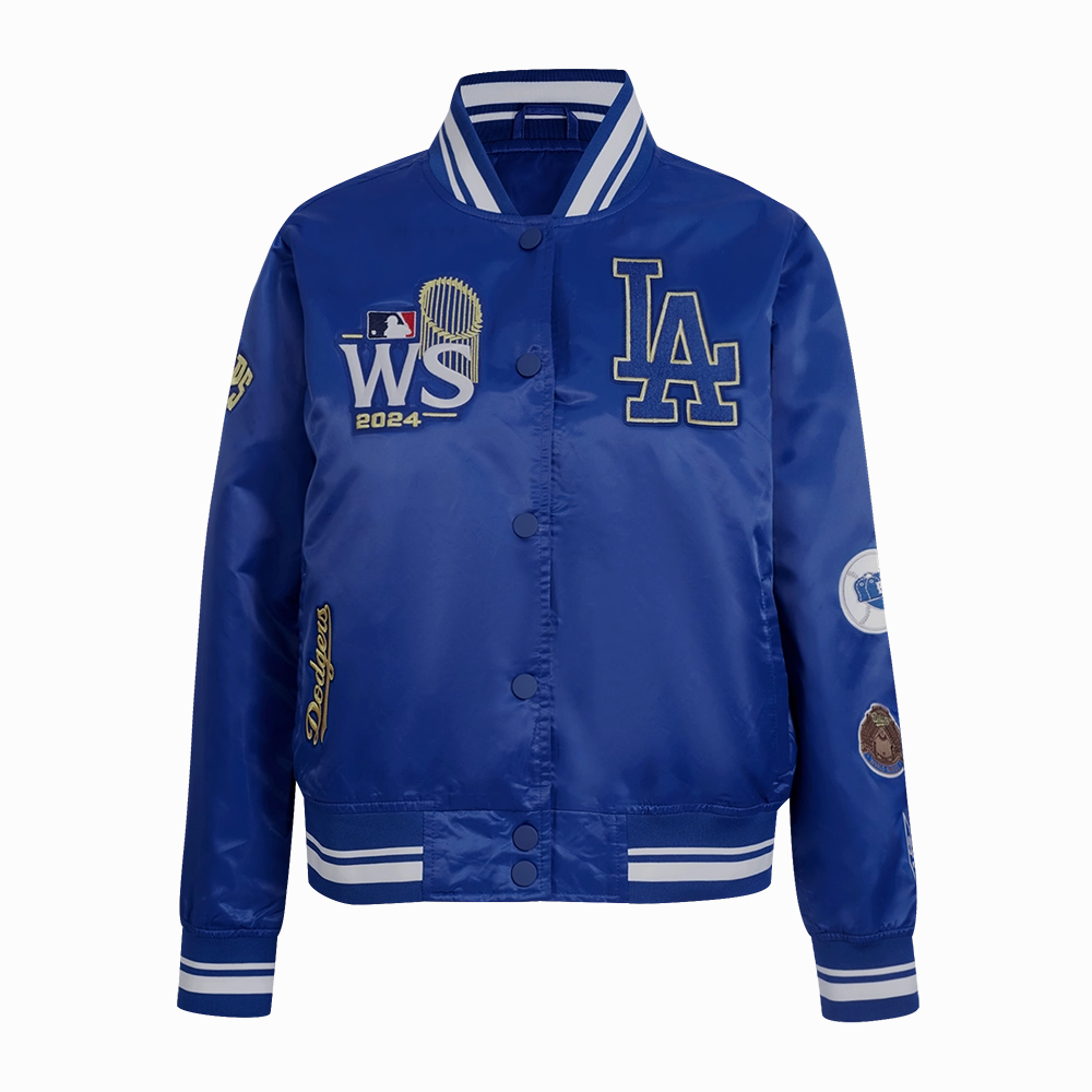 CHAMARRA DE SATN MLB LOS ANGELES DODGERS WORLD SERIES PARA MUJER