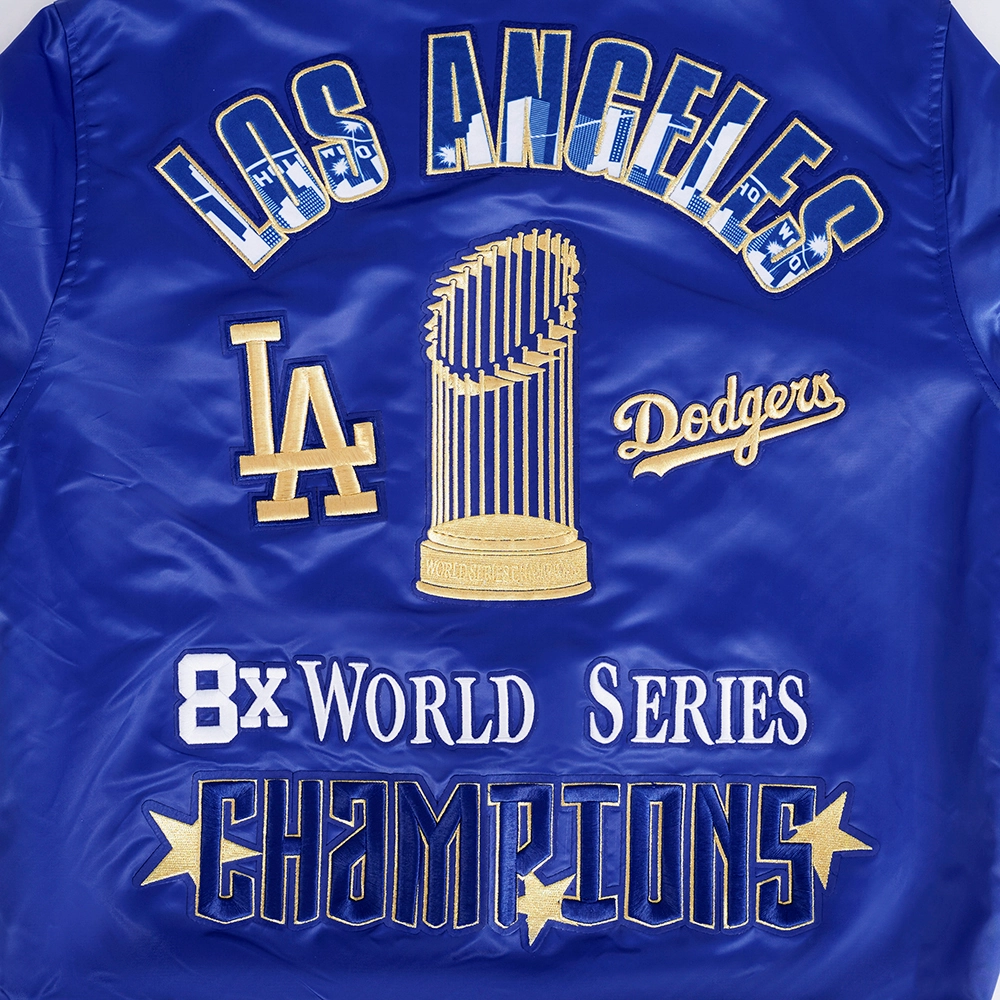 CHAMARRA DE SATN MLB LOS ANGELES DODGERS WORLD SERIES PARA MUJER