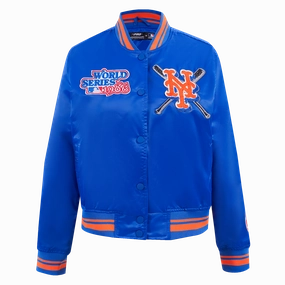 CHAMARRA DE SATN MLB NEW YORK METS MASH UP PARA MUJER