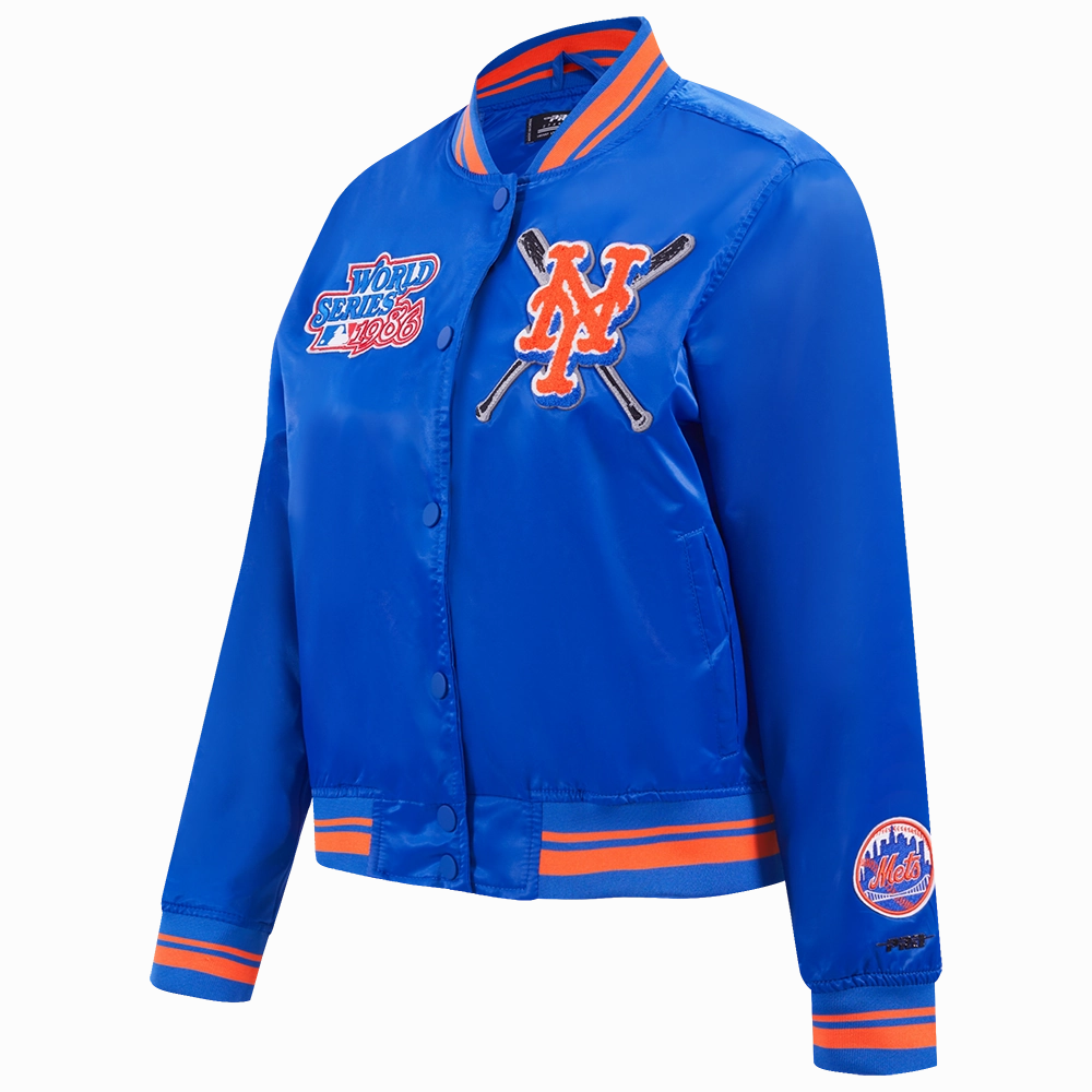 CHAMARRA DE SATN MLB NEW YORK METS MASH UP PARA MUJER