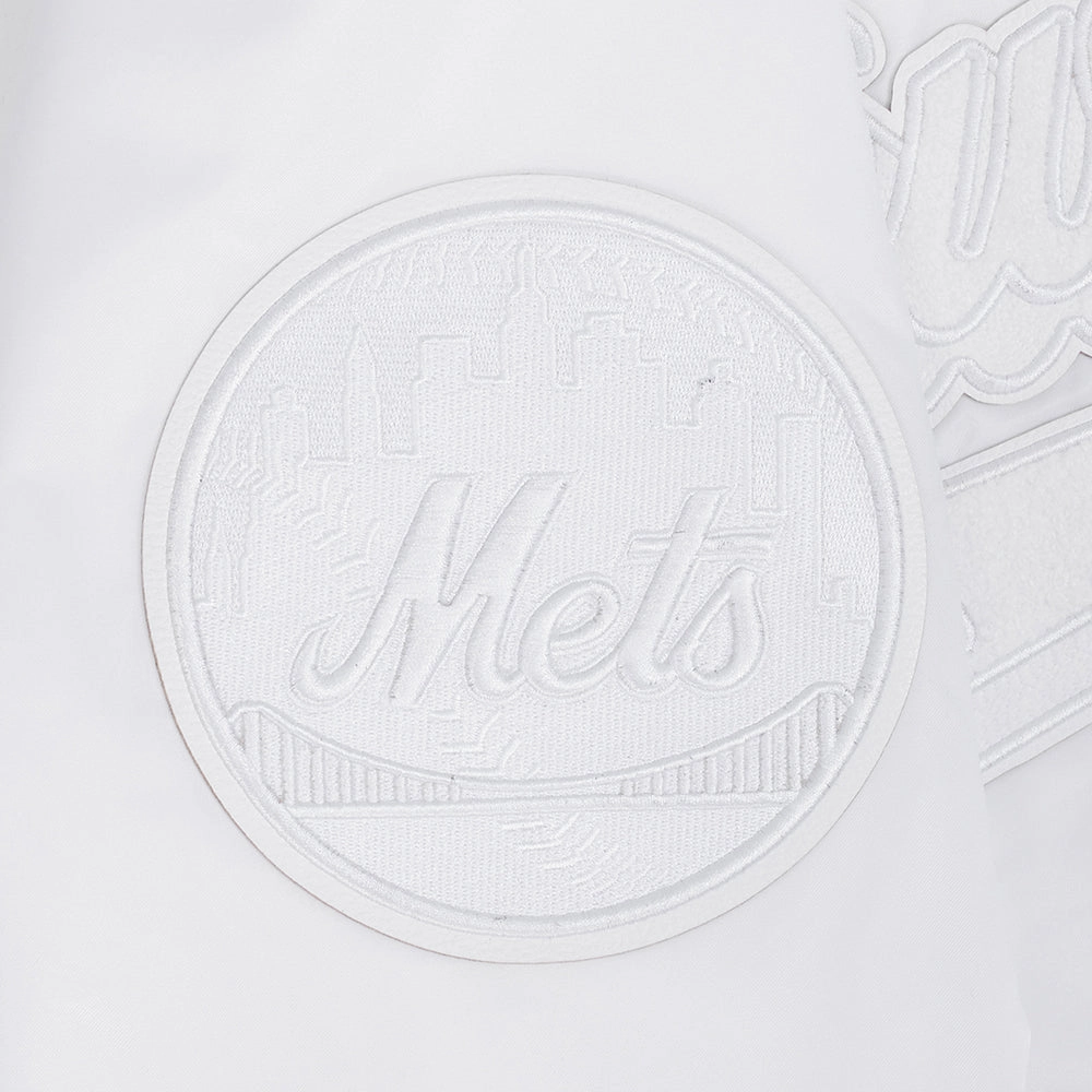 CHAMARRA DE SATN MLB NEW YORK METS WHITE OUT