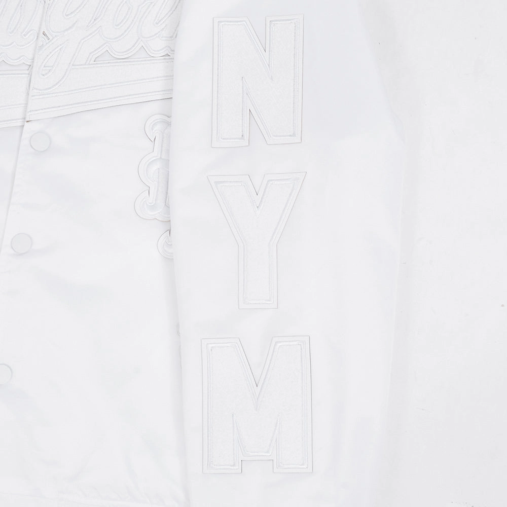 CHAMARRA DE SATN MLB NEW YORK METS WHITE OUT